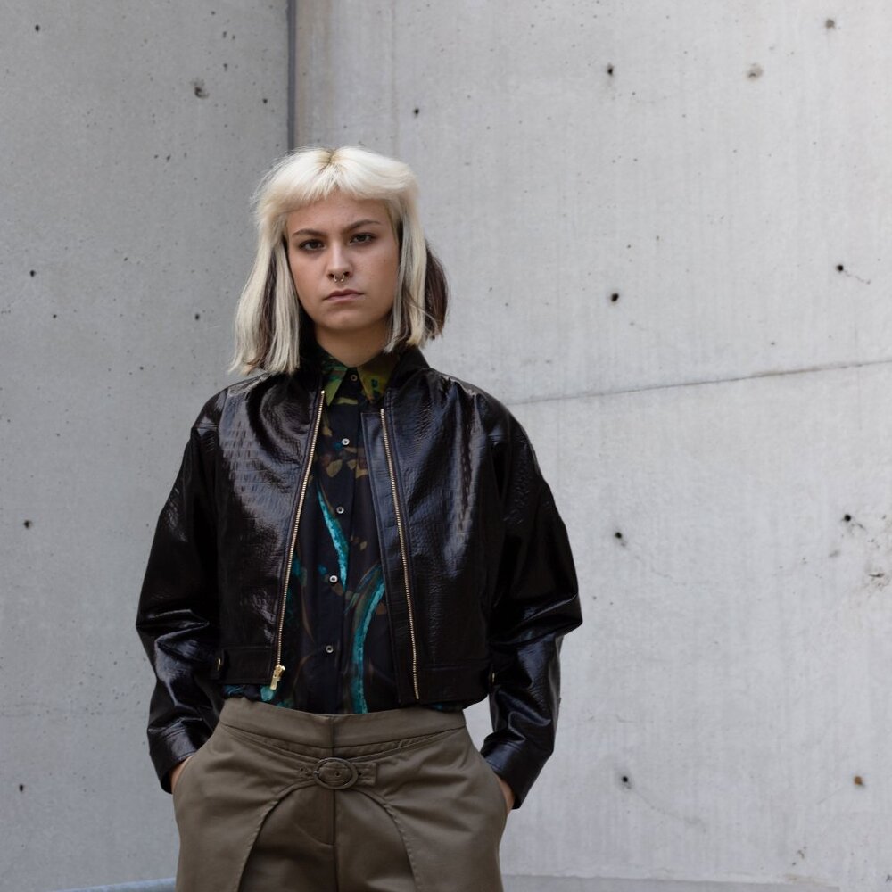 Cropped Coated Cotten Jean Jacket